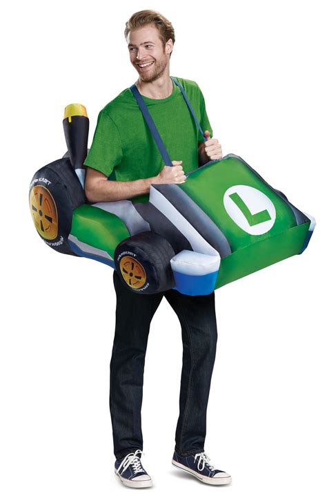 luigi blow up costume|Adult Luigi Kart Ride.